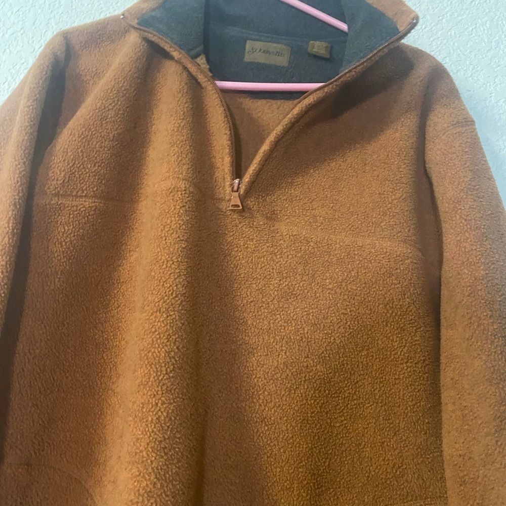 St. John's Bay Men's or unisex Tan Zip-Up Sweater - Picture 2 of 6